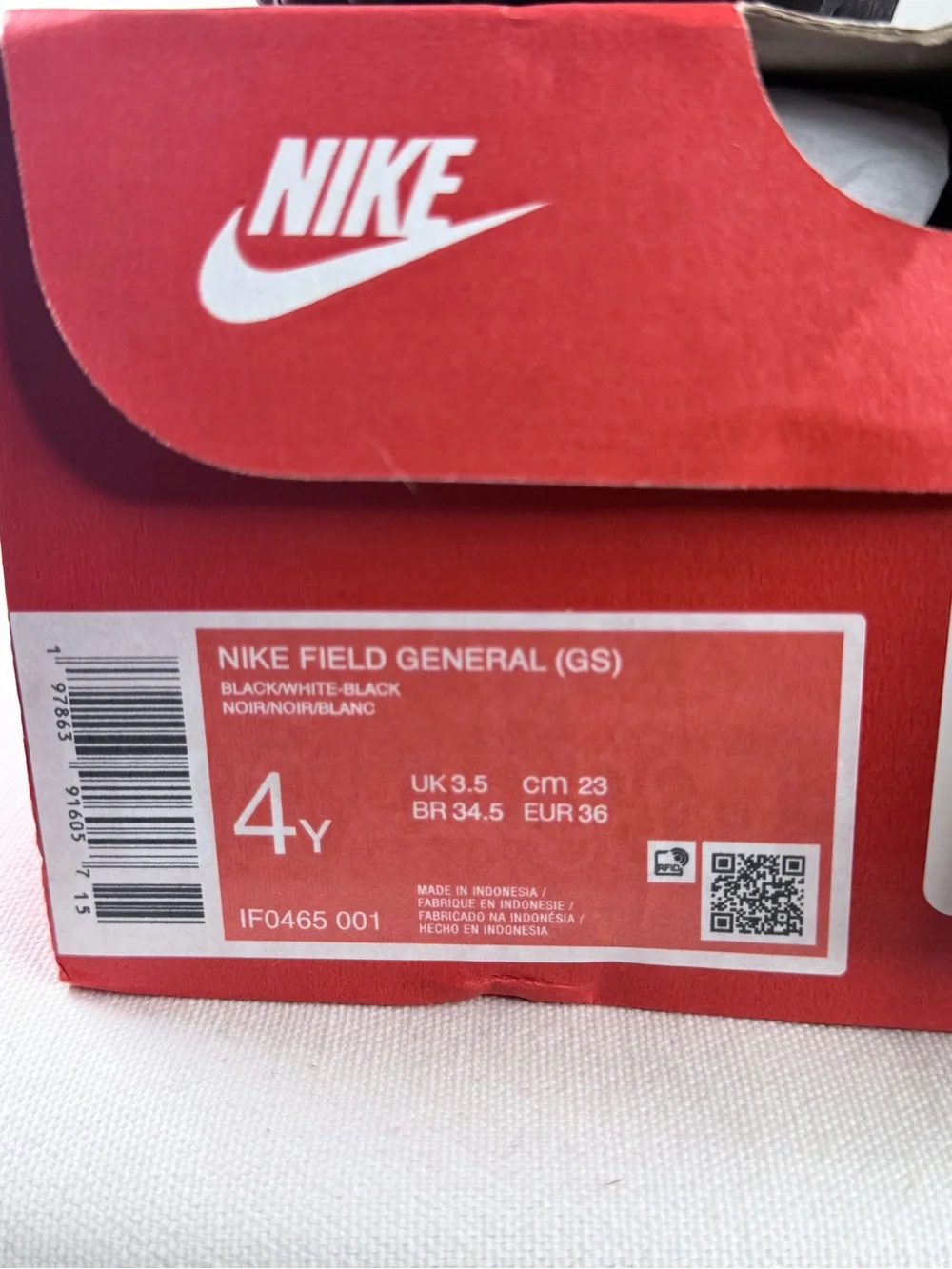 Nike Field General GS Black Suede and Mesh Sneakers with White Swoosh